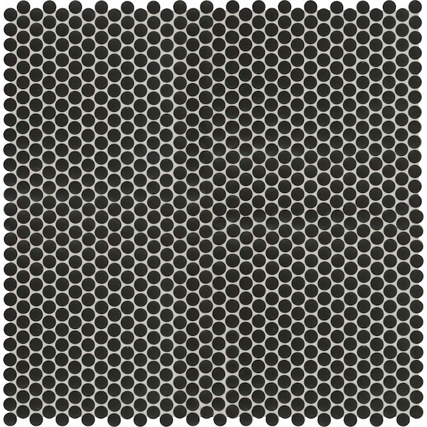Msi Penny Round Nero 12.32 In. X 11.38 In. X 6Mm Porcelain Mesh-Mounted Mosaic Tile, 15PK ZOR-MD-0231 - main